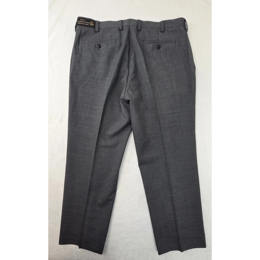 Louis Raphael Dress Pants Mens 36x30 Gray Excellent‎ 100% Worsted Wool Luxe Flat